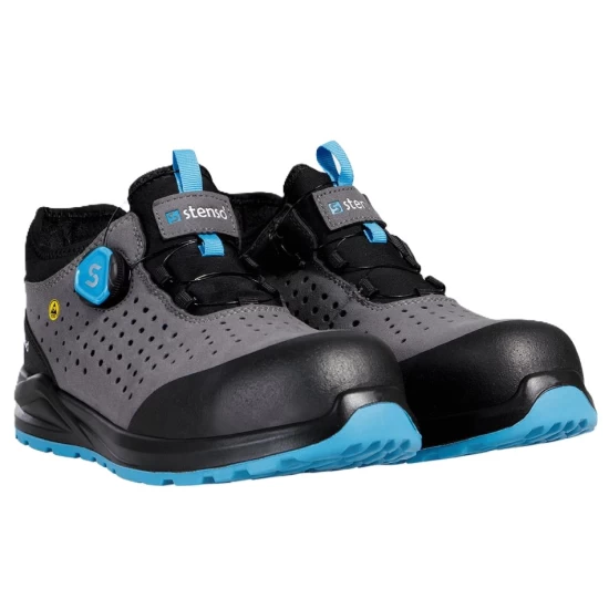 Pantofi de protectie sport S1PS ESD, sistem inchidere BOA, gri-albastru Pantofi de protectie sport S1PS ESD, sistem inchidere BOA, gri-albastru