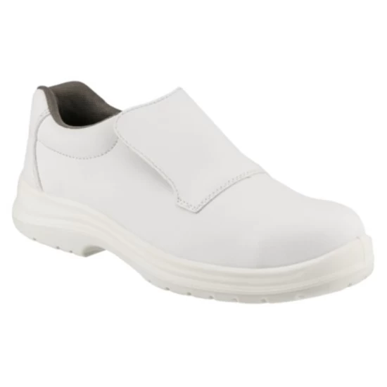Pantofi de protectie albi S2, bombeu metalic, industria alimentara sau farmaceutica Pantofi de protectie albi S2, bombeu metalic, industria alimentara sau farmaceutica