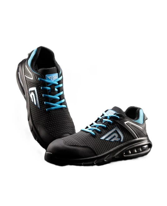 Pantofi de protectie S3, amortizare performanta, negru-albastru Pantofi de protectie S3, amortizare performanta, negru-albastru