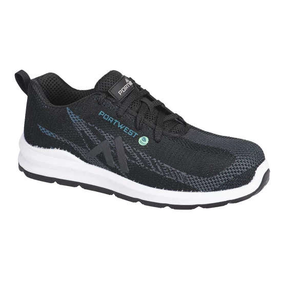 Pantofi de protectie sport Eco cu bombeu compozit Fly Trainer S1PS SR FO, Negru/Albastru Pantofi de protectie sport Eco cu bombeu compozit Fly Trainer S1PS SR FO, Negru/Albastru