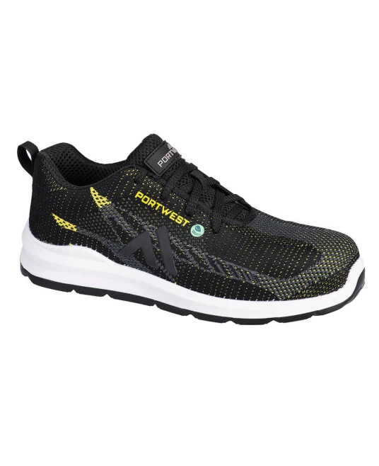 Pantofi de protecție sport Eco Fly S1P SRC, bombeu compozit, Negru/Galben Pantofi de protecție sport Eco Fly S1P SRC, bombeu compozit, Negru/Galben