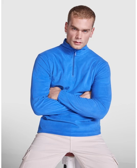 Fleece unisex cu fermoar scurt, 155 g/m2, albastru royal Fleece unisex cu fermoar scurt, 155 g/m2, albastru royal