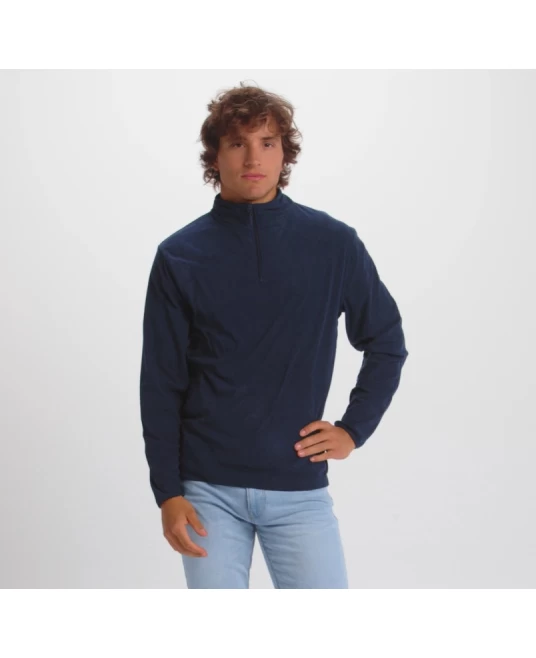 Fleece unisex cu fermoar scurt, 155 g/m2, bleumarin Fleece unisex cu fermoar scurt, 155 g/m2, bleumarin