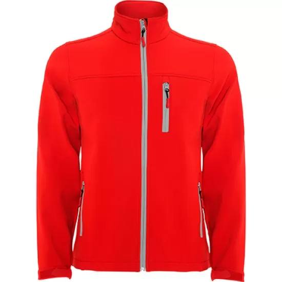 Jacheta softshell barbati, fermoar contrastant, Rosu Jacheta softshell barbati, fermoar contrastant, Rosu
