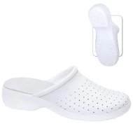 Saboti de lucru albi fara bareta, model unisex