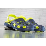 Saboti PVC cu talpa antialunecare, verde-albastru