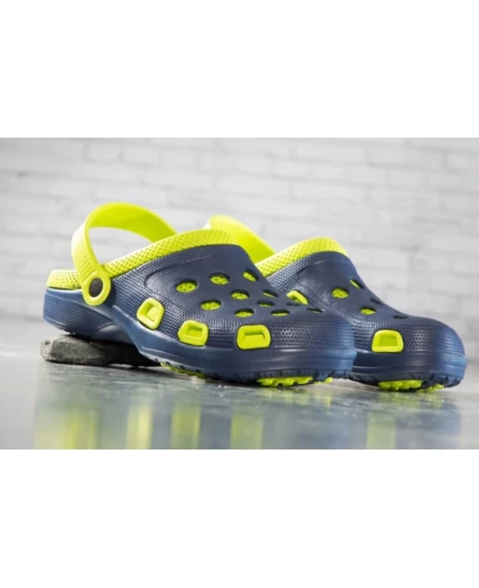 Saboti PVC cu talpa antialunecare, verde-albastru Saboti PVC cu talpa antialunecare, verde-albastru