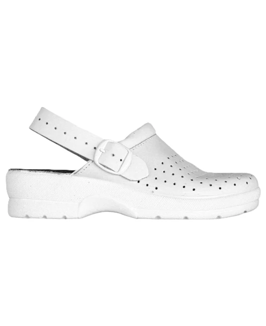 Saboti de lucru cu talpa ortopedica, albi Saboti de lucru cu talpa ortopedica, albi