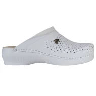 Saboti de lucru O1 fara bareta, talpa PU, albi