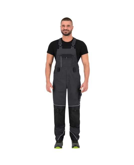 Salopeta cu pieptar tercot rezistent Brave, 270g/m2, gri verde Salopeta cu pieptar tercot rezistent Brave, 270g/m2, gri verde