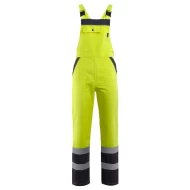 Salopeta cu pieptar HiVis dungi reflectorizante Colins, tercot 240g/m2, galben negru Salopeta cu pieptar HiVis dungi reflectorizante Colins, tercot 240g/m2, galben negru