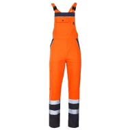 Salopeta cu pieptar HiVis dungi reflectorizante Colins, tercot 240g/m2, portocaliu negru Salopeta cu pieptar HiVis dungi reflectorizante Colins, tercot 240g/m2, portocaliu negru