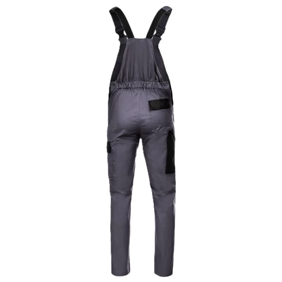 Salopeta cu pieptar subtire, ENOS stretch gri-negru, 210g/m2 Salopeta cu pieptar subtire, ENOS stretch gri-negru, 210g/m2