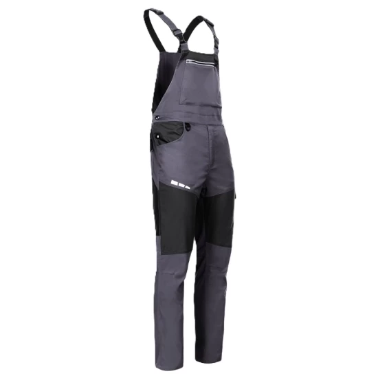 Salopeta cu pieptar subtire, ENOS stretch gri-negru, 210g/m2 Salopeta cu pieptar subtire, ENOS stretch gri-negru, 210g/m2