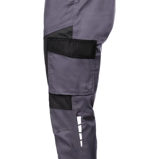 Salopeta cu pieptar subtire, ENOS stretch gri-negru, 210g/m2 Salopeta cu pieptar subtire, ENOS stretch gri-negru, 210g/m2