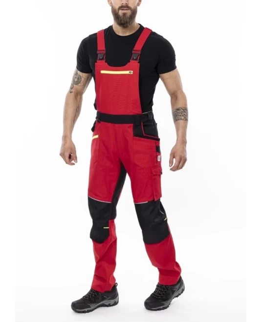 Salopeta cu pieptar  4xstretch premium slimfit, rosu Salopeta cu pieptar  4xstretch premium slimfit, rosu