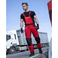 Salopeta cu pieptar  4xstretch premium slimfit, rosu