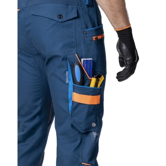 Salopeta cu pieptar stretch, material durabil si comod, slim fit, albastru