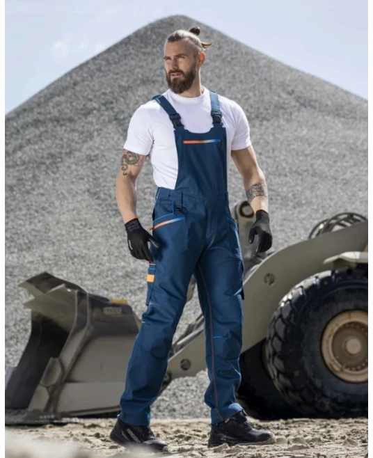 Salopeta cu pieptar stretch, material durabil si comod, slim fit, albastru