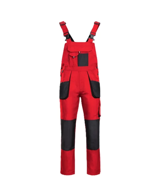 Salopeta cu pieptar rezistenta la uzura Kastori tercot 260g/m2, rosu negru Salopeta cu pieptar rezistenta la uzura Kastori tercot 260g/m2, rosu negru