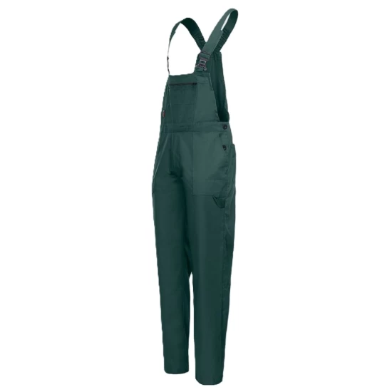 Salopeta cu pieptar Pluto, tercot subtire verde, 195g/m2