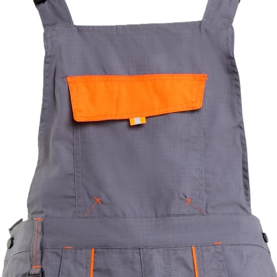 Salopeta cu pieptar subtire ripstop Royal, 190g/m2, gri-portocaliu Salopeta cu pieptar subtire ripstop Royal, 190g/m2, gri-portocaliu