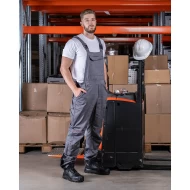  Salopeta cu pieptar bumbac de calitate Raptors, 260g/m2, gri rosu