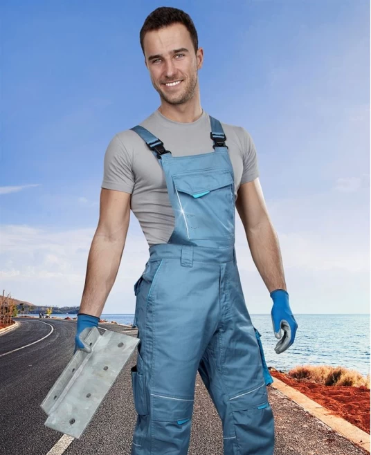 Salopeta de vara cu pieptar, calitate excelenta, tercot 200g/m2, Summer, Gri-deschis Salopeta de vara cu pieptar, calitate excelenta, tercot 200g/m2, Summer, Gri-deschis