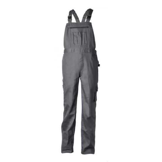 Salopeta cu pieptar din twill, 245 g/mp, gri inchis Salopeta cu pieptar din twill, 245 g/mp, gri inchis