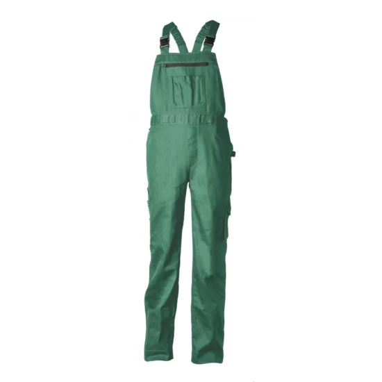 Salopeta cu pieptar din twill, 245 g/mp, verde Salopeta cu pieptar din twill, 245 g/mp, verde