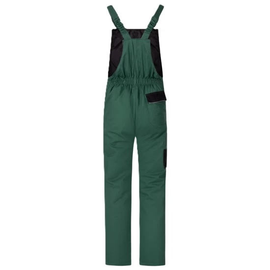 Salopeta cu pieptar vatuita bumbac hidrofobizat, verde cu negru Salopeta cu pieptar vatuita bumbac hidrofobizat, verde cu negru