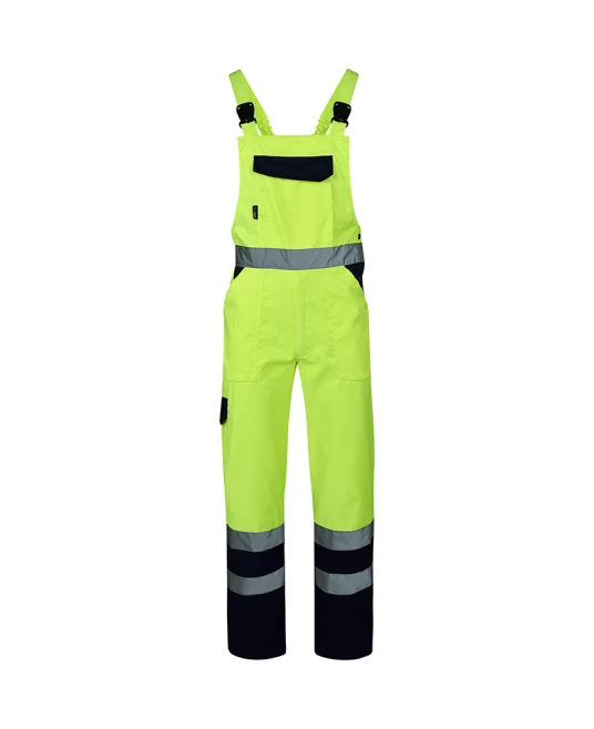 Salopeta cu pieptar HiVis tercot 250 g/mp, galben neon