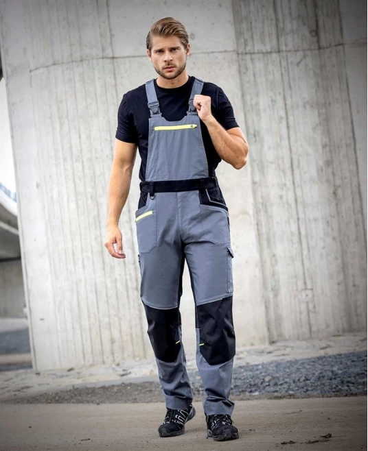 Salopeta cu pieptar  4xstretch premium slimfit, gri Salopeta cu pieptar  4xstretch premium slimfit, gri