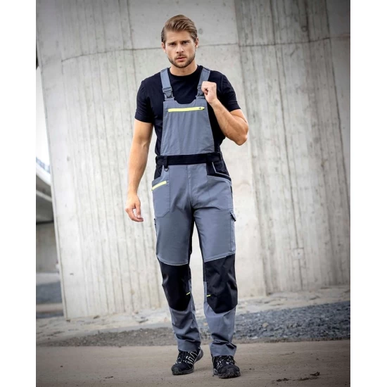 Salopeta cu pieptar 4xstretch premium slimfit, gri Salopeta cu pieptar 4xstretch premium slimfit, gri