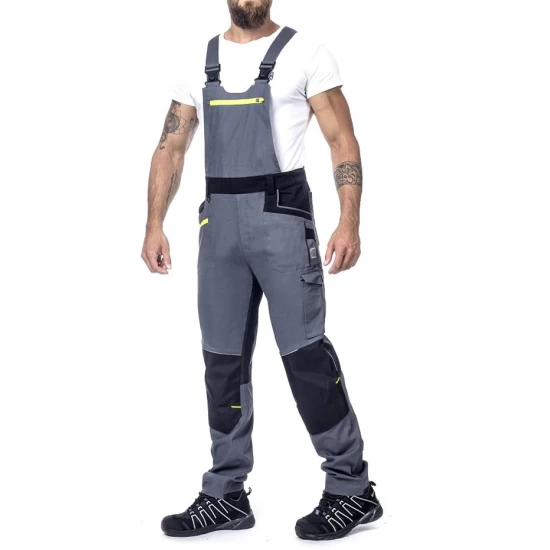 Salopeta cu pieptar 4xstretch premium slimfit, gri Salopeta cu pieptar 4xstretch premium slimfit, gri