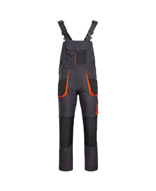 Salopeta cu pieptar rezistenta la uzura Kastori tercot 260g/m2, negru portocaliu