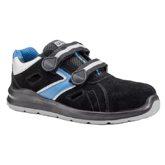 Sandale de protectie S1PS SR FO, bombeu compozit, negru-albastru Sandale de protectie S1PS SR FO, bombeu compozit, negru-albastru