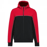 Softshell unisex bicolor, cu gluga, Negru-rosu Softshell unisex bicolor, cu gluga, Negru-rosu