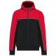 Softshell unisex bicolor, cu gluga, Negru-rosu Softshell unisex bicolor, cu gluga, Negru-rosu