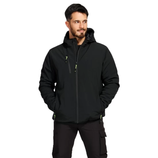 Jacheta softshell de iarna cu gluga, captuseala fleece, albastru Jacheta softshell de iarna cu gluga, captuseala fleece, albastru