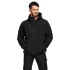 Jacheta softshell de iarna cu gluga, captuseala fleece, negru