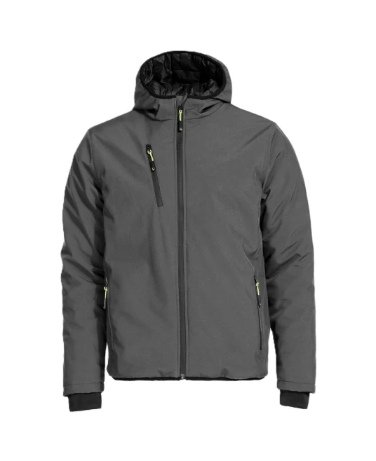 Jacheta softshell de iarna cu gluga, captuseala fleece, gri Jacheta softshell de iarna cu gluga, captuseala fleece, gri