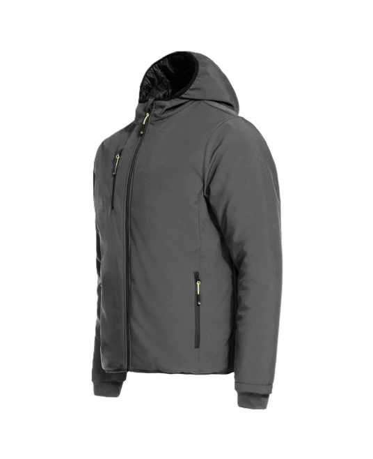 Jacheta softshell de iarna cu gluga, captuseala fleece, gri Jacheta softshell de iarna cu gluga, captuseala fleece, gri