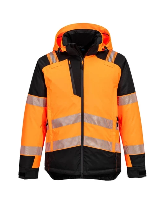 Jacheta de iarna Hivis premium parka, portocaliu-negru