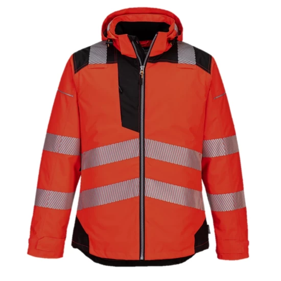 Jacheta vatuita premium HiVis, rosu negru Jacheta vatuita premium HiVis, rosu negru