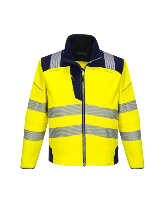 Jacheta premium softshell HiVis reflectorizant PW3, Galben bleumarin Jacheta premium softshell HiVis reflectorizant PW3, Galben bleumarin