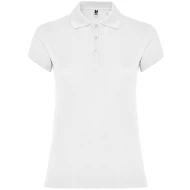 Tricou polo premium femei, bumbac 200g/mp, Alb