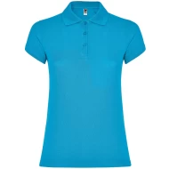 Tricou polo premium femei, bumbac 200g/mp, Albastru turcoaz