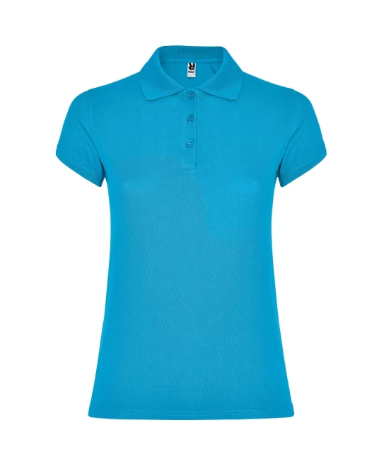 Tricou polo premium femei, bumbac 200g/mp, Albastru turcoaz Tricou polo premium femei, bumbac 200g/mp, Albastru turcoaz