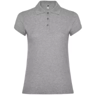 Tricou polo premium femei, bumbac 200g/mp, Gri melanj